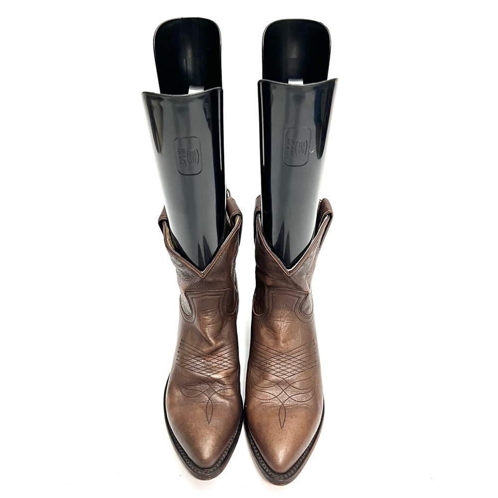 FRYE | Vintage Y2K women's brown leather western cowboy ankle booties - Picture 3 of 8